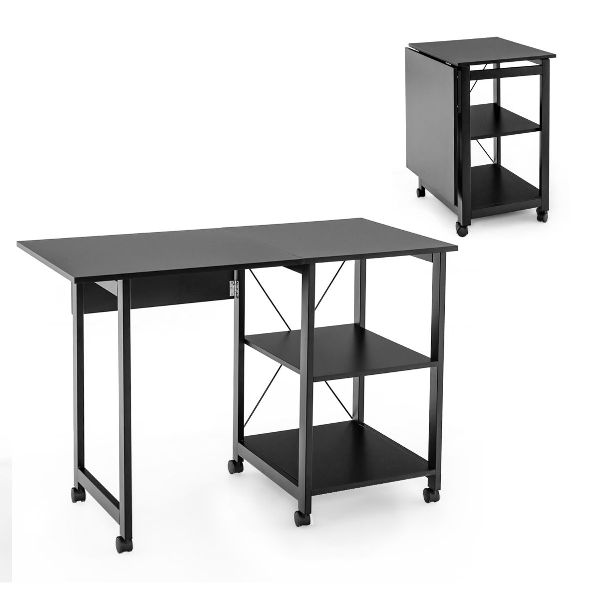 FlexiFold Opklapbaar Computerbureau 107x54 cm – Zwart
