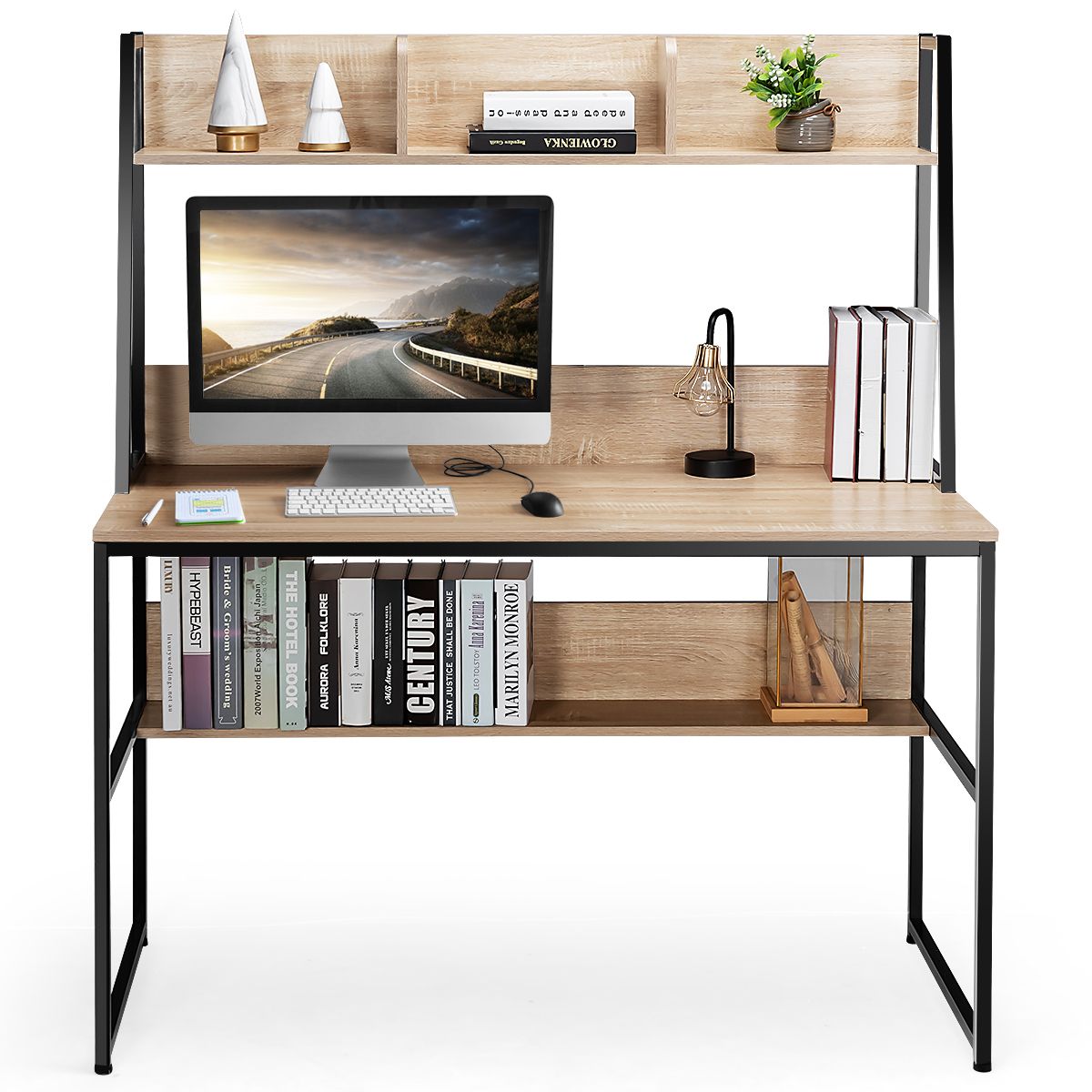 StudioLoft Bureau met Boekenkast 120x57 cm – Natuur - Afbeelding 9