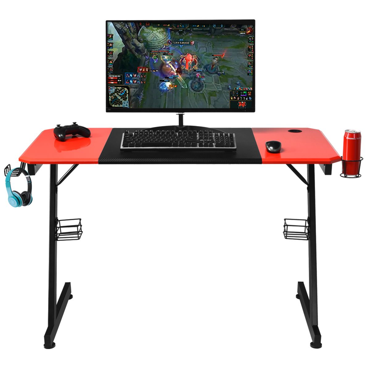 ProGamer Z-Series Gaming Bureau 120x60 cm – Rood/Zwart - Afbeelding 2