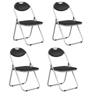 BasicLine Klapstoelen Set van 4 – 47x46x79 cm – Zwart