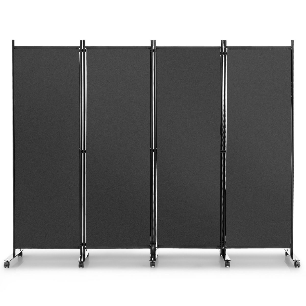 PrivaScreen Mobile 4-Delig Kamerscherm op Wielen 225x173 cm – Grijs