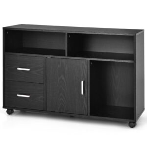 OrganizePro Mobiele Archiefkast met Lades 100x35 cm – Zwart