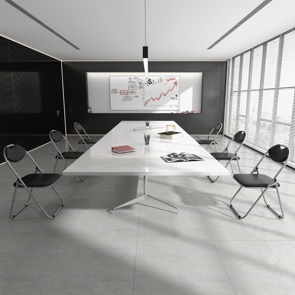 BasicLine Klapstoelen Set van 6 – Zwart - Afbeelding 5