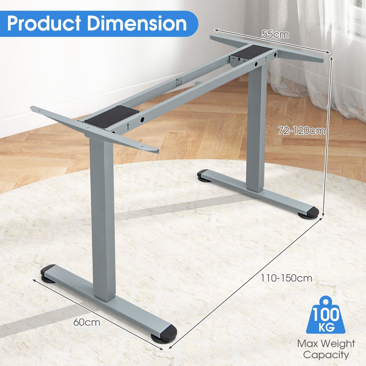 DeskDepot Elektrisch Zit-Sta Tafelframe – Dual Motor – Zwart - Afbeelding 2