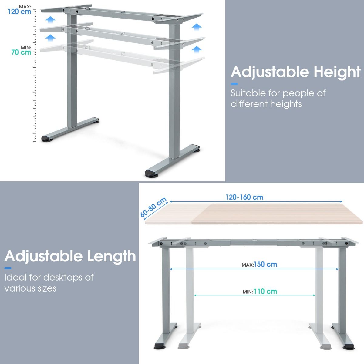 DeskDepot Elektrisch Zit-Sta Tafelframe – Dual Motor – Zwart - Afbeelding 7