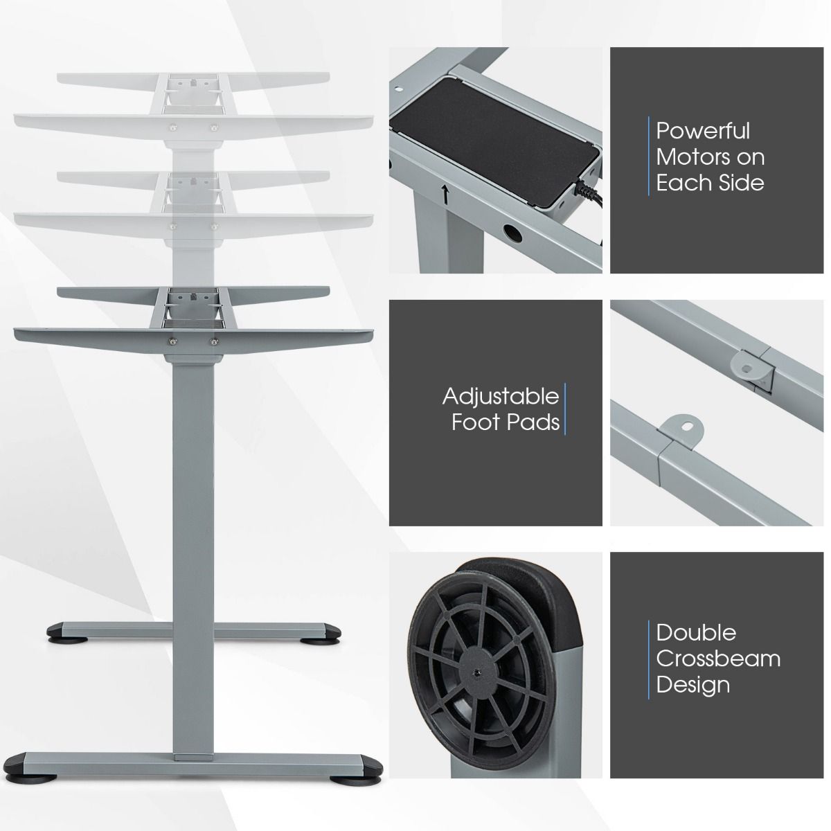 DeskDepot Elektrisch Zit-Sta Tafelframe – Dual Motor – Zwart - Afbeelding 4