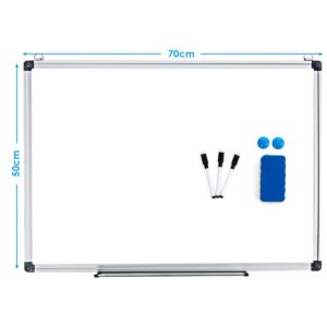 VisionPro Magnetisch Whiteboard 70x50 cm – Wit/Aluminium